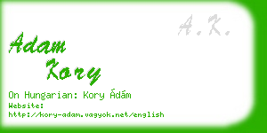 adam kory business card